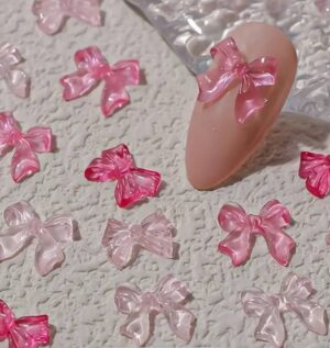 APLIQUES LAZO ROSA X10