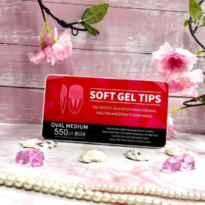 uñas de soft gel 550 ovaladas
