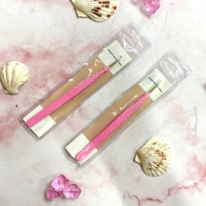 pinzas rosa punta dorada recta