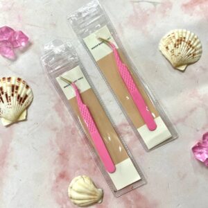 pinzas rosa punta dorada recta