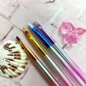pinceles para gel colores 4 pcs