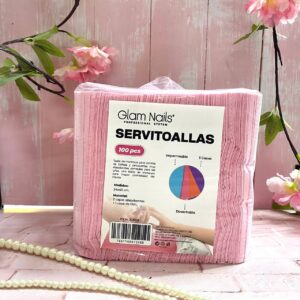 Servitoalla 3 Capas 100Pcs Glam Nails Rosa