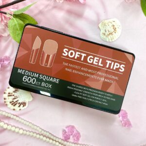 Uñas Softgel Medium Square Caja 600Pcs