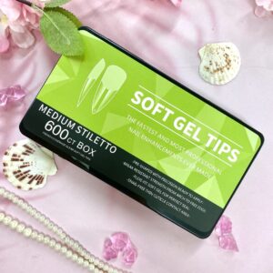 Uñas Softgel Medium Stiletto Caja 600Pcs