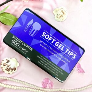 Uñas Softgel Short Coffin Caja 600Pcs