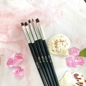 Pincel Biselado Para Gel Glam Nails 5Pcs 1