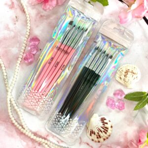 Pincel Biselado Para Gel Glam Nails 5Pcs