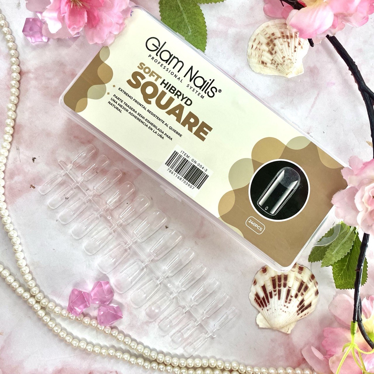 Soft Gel Glam Nails Hibridas Square 240Pcs