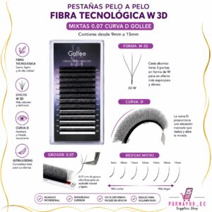 Pestañas Gollee Fairy Lash 3DW 0.07 D Mix