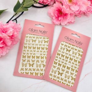 Sticker Mariposas Doradas Glam Nails