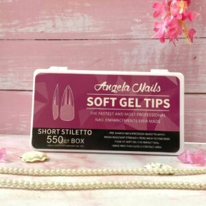 Uñas Soft Gel Angela Short Stileto 550tips