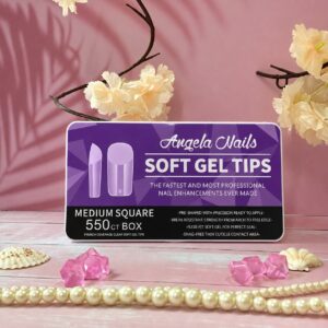 Uñas Soft Gel Angela Medium Square 55OPcs