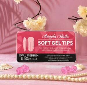 Uñas Soft Gel Angela Oval Medium 55OPcs